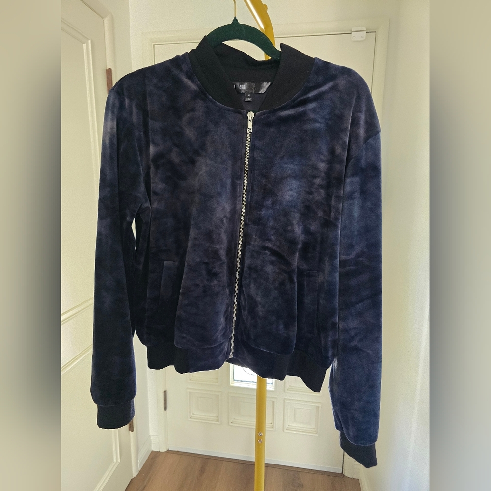 LuLaRoe Navy Velvet Bomber Jacket
